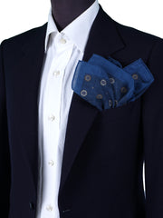 Fazzoletto da taschino XL blu in puro cotone SFINGE