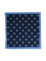 SHAKI Pure Cotton XL Blue Pocket Square