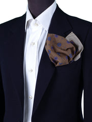 Fazzoletto da taschino XL marrone in puro cotone SFINGE