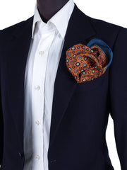 Fazzoletto da taschino 45x45cm arancione in seta stampata SKINNER