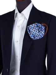 Fazzoletto da taschino 45x45cm celeste in seta stampata SKINNER