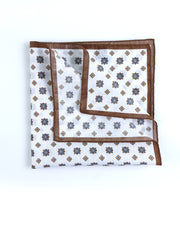 Fazzoletto da taschino XL marrone in lino/cotone DAGHY