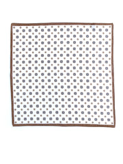 Fazzoletto da taschino XL marrone in lino/cotone DAGHY