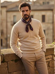 Foulard bordeaux 70x70cm in seta stampata FEDE