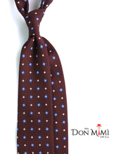 Cravatta marrone 3 Pieghe FELIX in lana challis stampata inglese