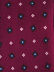 Cravatta vinaccia 3 Pieghe FELIX in lana challis stampata inglese