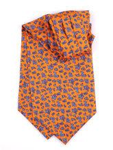 Ascot doppia punta arancione in seta stampata FIRELYN