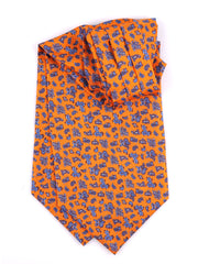 Ascot doppia punta arancione in seta stampata FIRELYN