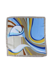Beige scarf in WAVES printed silk