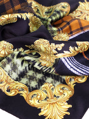 Foulard nero in seta stampata SAMPER