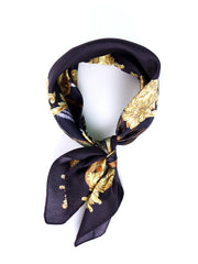 Foulard nero in seta stampata SAMPER