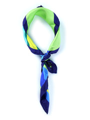 Foulard blu in seta stampata WAVES