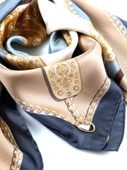 Foulard fantasia in grigio in pura seta stampata BERENIKE