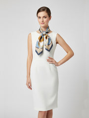 Foulard fantasia in grigio in pura seta stampata BERENIKE