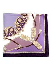 Foulard fantasia in lilla/beige in pura seta stampata BERENIKE