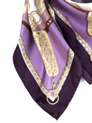 Foulard fantasia in lilla/beige in pura seta stampata BERENIKE