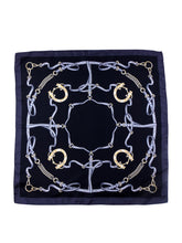 Foulard nero 70x70cm in seta stampata REINS