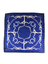 Foulard blu 70x70cm in seta stampata REINS