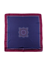 Foulard blu 70x70cm in seta stampata MELIER