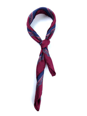 Foulard blu 70x70cm in seta stampata MELIER