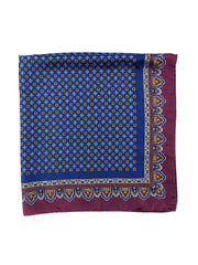 Foulard blu 70x70cm in seta stampata NARCISO