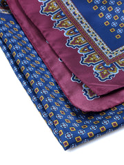 Foulard blu 70x70cm in seta stampata NARCISO