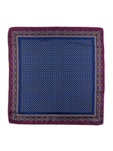 Foulard blu 70x70cm in seta stampata NARCISO