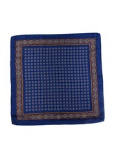 Foulard blu 70x70cm in seta stampata FEDE