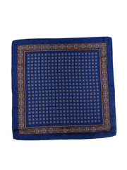 Foulard blu 70x70cm in seta stampata FEDE