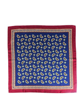 Foulard blu 70x70cm in seta stampata FALENA