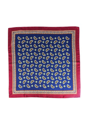 Foulard blu 70x70cm in seta stampata FALENA