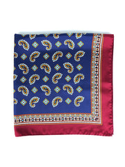 Foulard blu 70x70cm in seta stampata FALENA