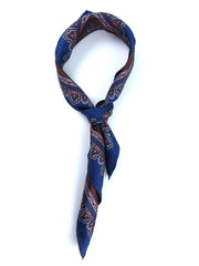 Foulard marrone 70x70cm in seta stampata NARCISO