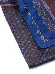 Foulard marrone 70x70cm in seta stampata NARCISO