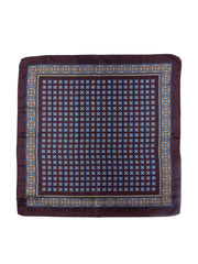 Foulard marrone 70x70cm in seta stampata FEDE