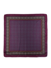 Foulard bordeaux 70x70cm in seta stampata FEDE