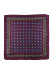 Foulard bordeaux 70x70cm in seta stampata FEDE