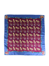 Foulard bordeaux 70x70cm in seta stampata TRUMPETS