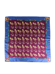 Foulard bordeaux 70x70cm in seta stampata TRUMPETS