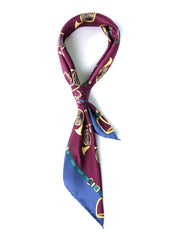 Foulard bordeaux 70x70cm in seta stampata TRUMPETS