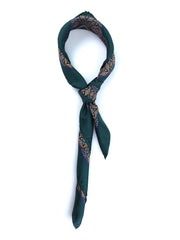 Foulard verde 70x70cm in seta stampata FEDE