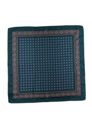 Foulard verde 70x70cm in seta stampata FEDE