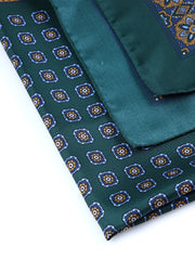 Foulard verde 70x70cm in seta stampata FEDE