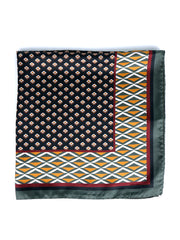 Foulard verde 70x70cm in seta stampata GOLDIE