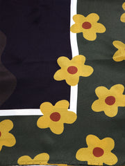 Foulard verde 70x70cm in seta crespo stampata LADY