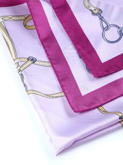 Foulard lilla 70x70cm in seta stampata REINS