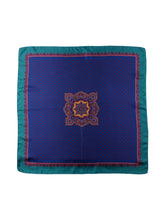 Foulard blu 70x70cm in seta stampata MELIER