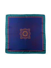 Foulard blu 70x70cm in seta stampata MELIER