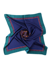 Foulard blu 70x70cm in seta stampata MELIER