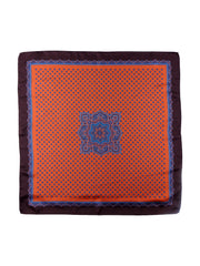 Foulard arancione 70x70cm in seta stampata MELIER